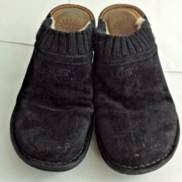 UGG Australia Gael Wedge Mules Black Size 7 - Picture 1 of 8